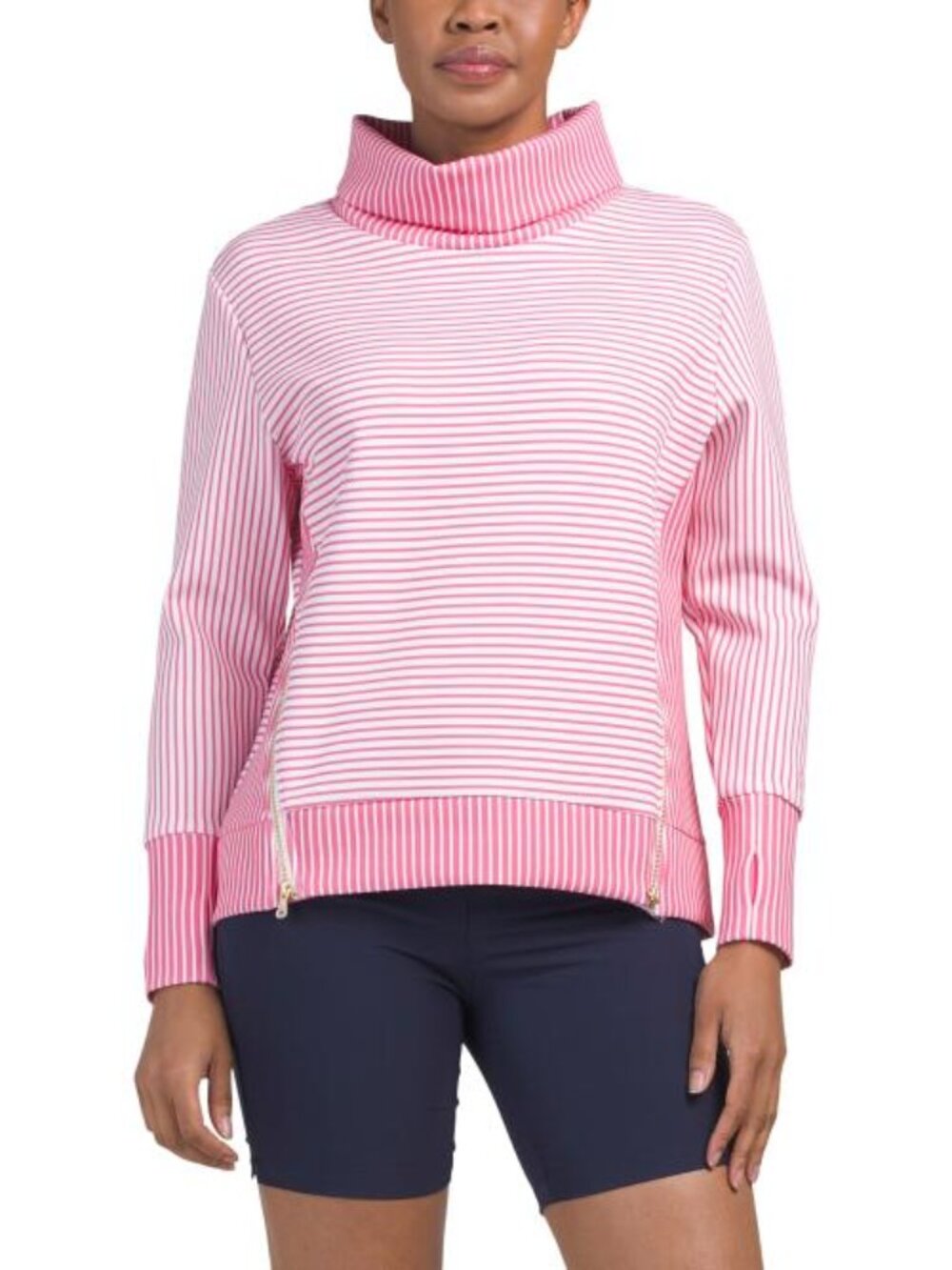 ADDISON BAY Polished Double Knit Turtleneck Pull Over Sweatshirt